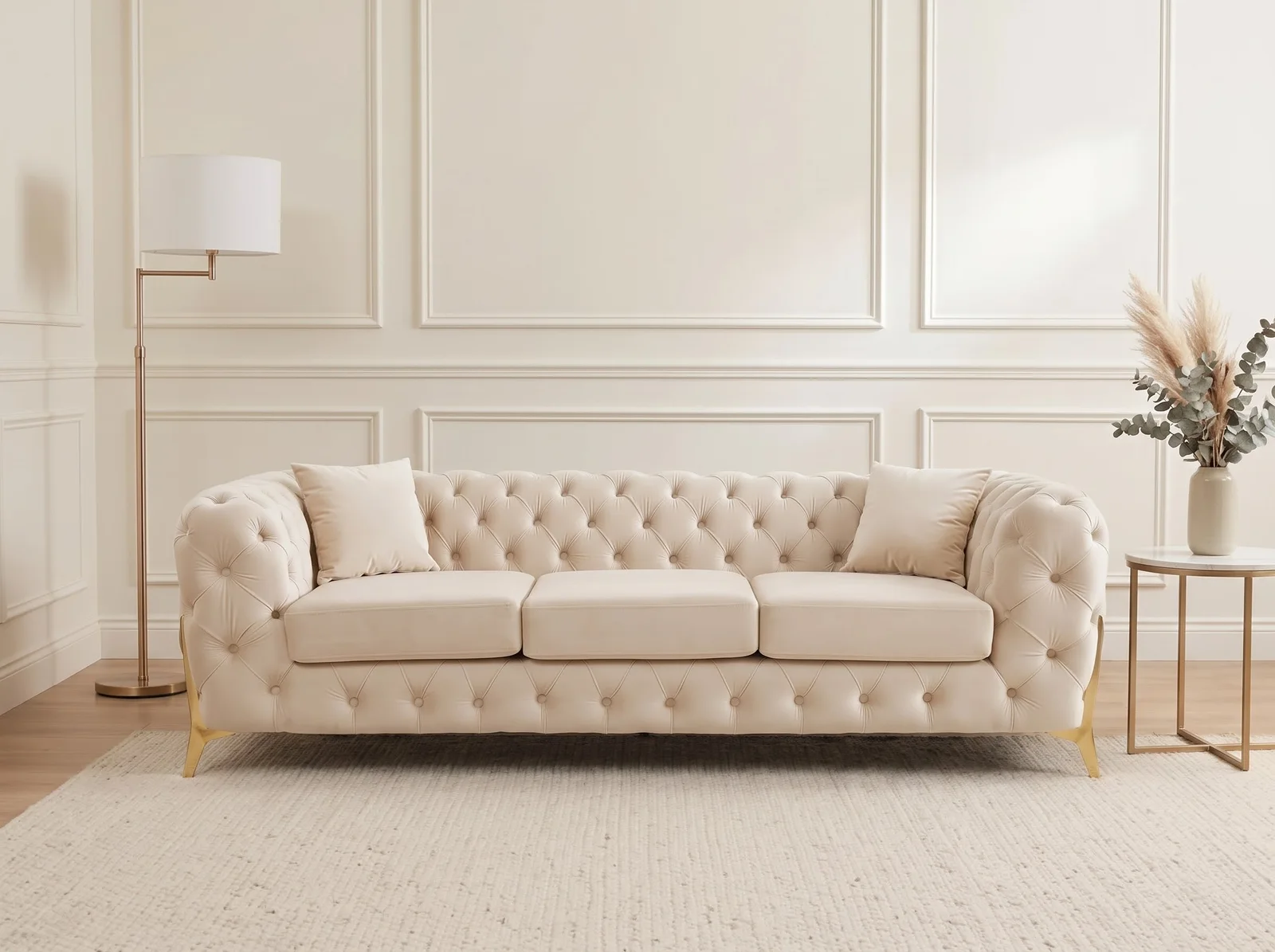 Atalian Chesterfield 3 Seater in Cream