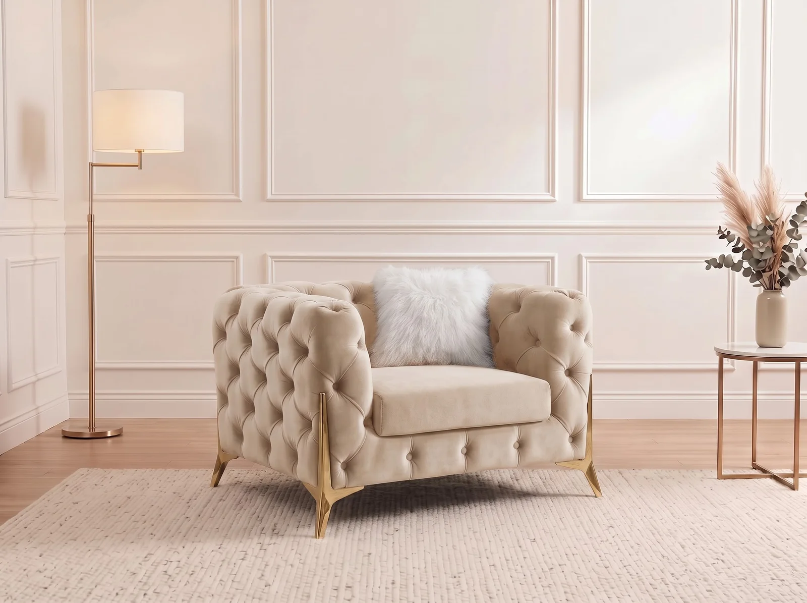 Atalian Chesterfield 1 Seater in Cream
