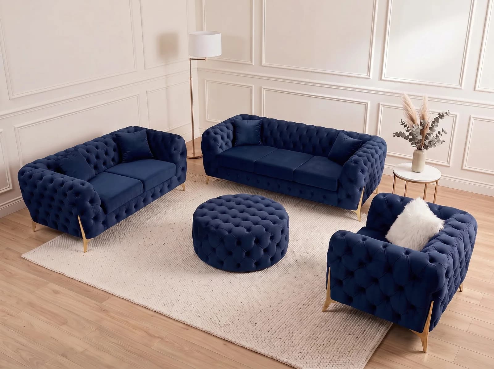 Atalian Chesterfield Full Set in Navy