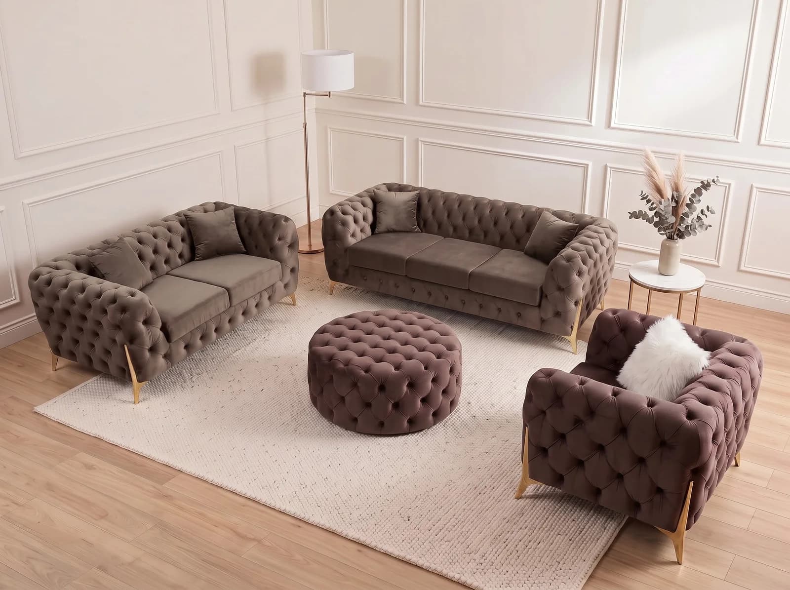 Atalian Chesterfield Full Set in Brown