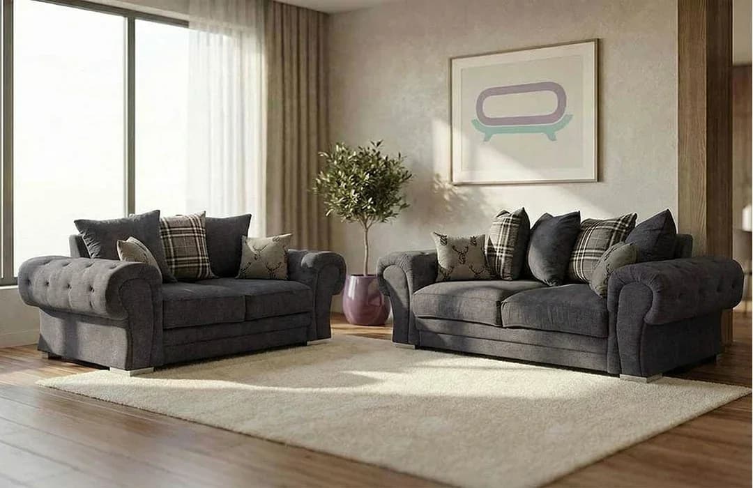 Verona Scatter Back 3+2 Set in Grey